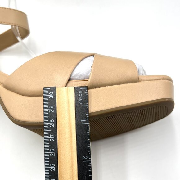 Anne Klein Womens Size 11 Zena Nude Beige Faux Vegan Leather Sandals Heels Shoes - Picture 15 of 16